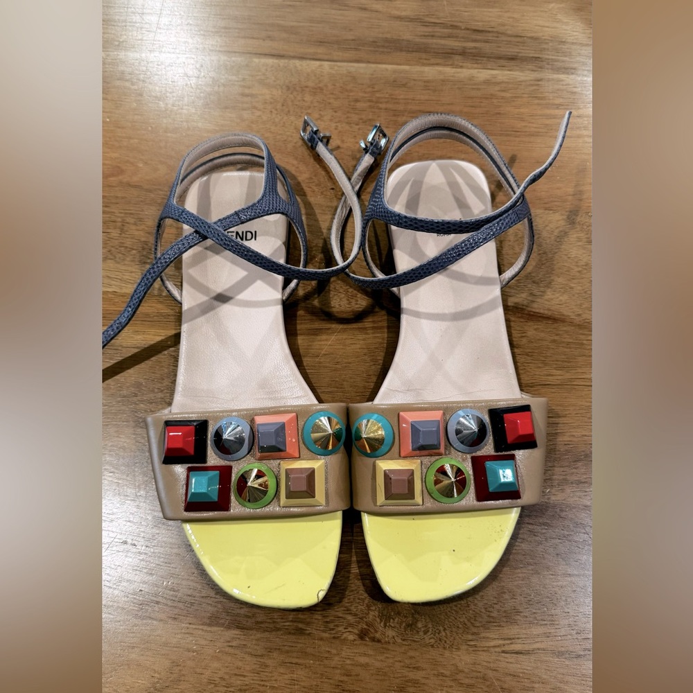FENDI rainbow stud sandals
